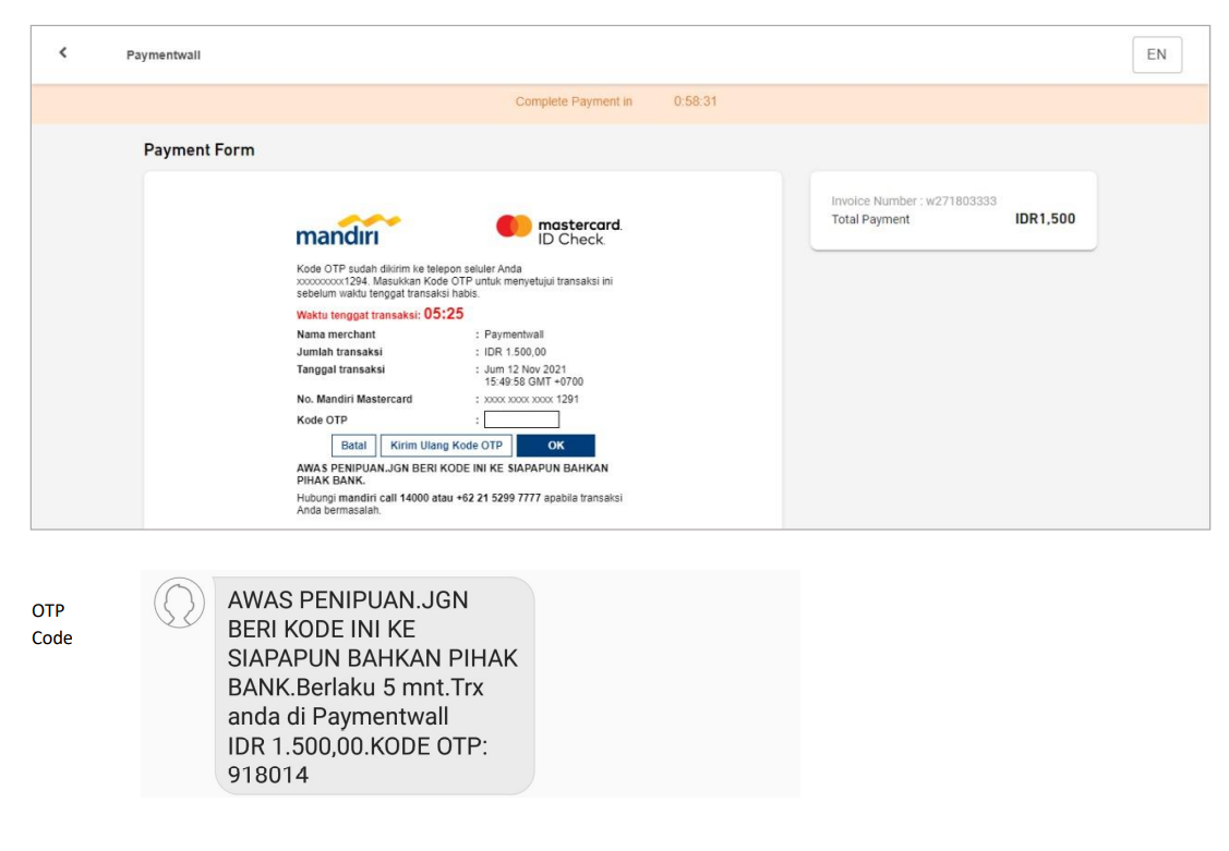 Credit Cards Indonesia OTP